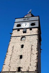 历史的 要塞 时钟 窗口 窗格 钟楼 黑森 德国 舷窗 欧洲