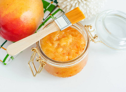 Homemade mango facial mask exfoliating sugar face and body scru