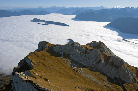 全景图 碎石 岩石 天空 徒步旅行 瑞士 漫无目的 旅游业