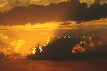 太阳 浪漫的 自然 海洋 傍晚 阳光 日落 闪耀 天空