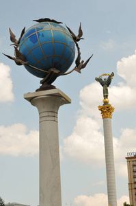 天空 雕像 乌克兰 历史 支柱 首都 历史的 欧洲 广场
