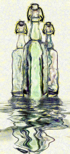 颜色 纯洁 液体 泼洒 瓶子 绘画 收集 玻璃 艺术 光谱