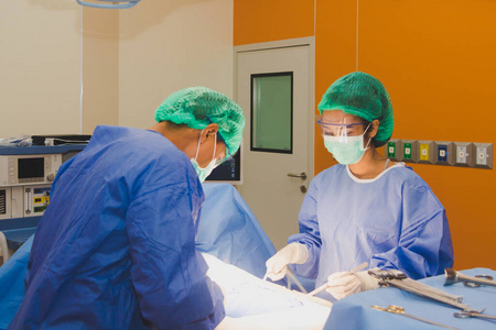 The surgical team is performing surgery for the patients in the 