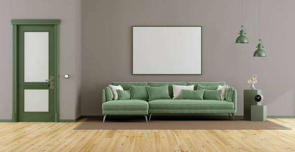 地板 极简主义者 扶手椅 硬木 窗口 三维渲染 沙发 居住