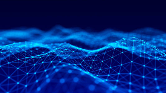 数据可视化系统大数据可视化三维技术蓝波.分析表示.数字背景.3d渲染.