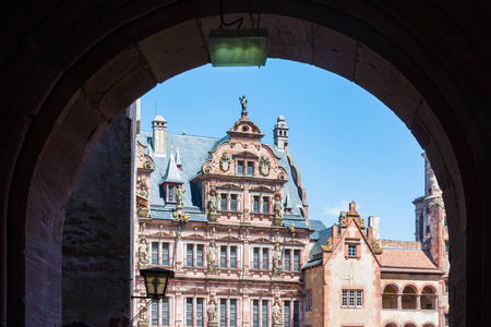 建筑 美丽的 城堡 风景 海德堡 古老的 宫殿 欧洲 历史的