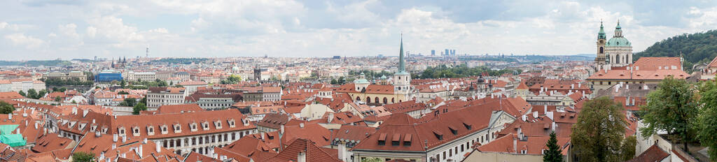 古老的 城市景观 布拉格 首都 房子 全景图 城堡 屋顶