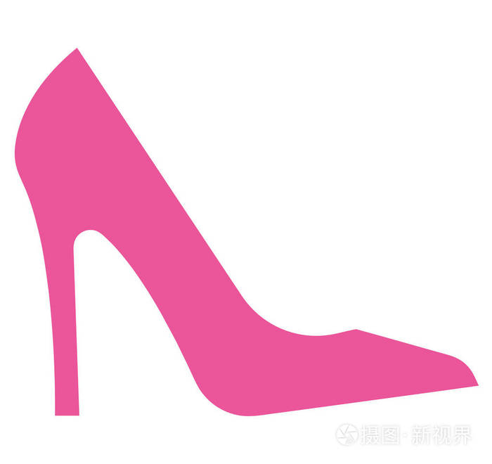 插图 美女 优雅 女士 粉红色 高的 魅力 鞋跟 时尚 购物