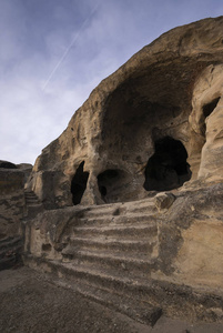 乔治亚州Uplistsikhe的洞穴古城。石头建筑