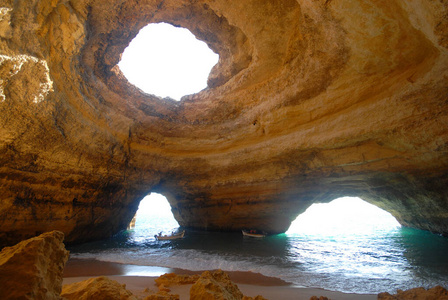 洞穴 海洋 风景 田园诗 浪漫的 假期 全景图 海湾 石窟