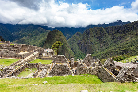 秘鲁马丘比丘古城遗址。闭合。