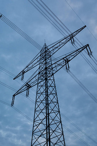 发电机 危险 传输 高的 电线 暮光 能量 权力 天空 电压
