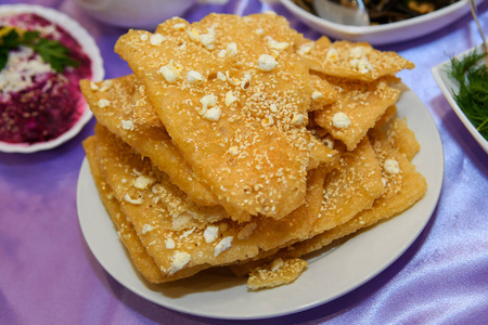 炸糕韩国烤制油炸糕点coduri.照片