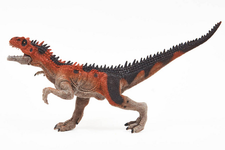 蜥蜴类恐龙橡胶玩具孤立在白色图片