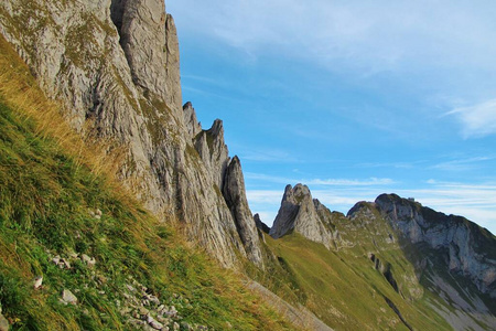 天空 旅游业 美丽的 欧洲 全景图 小山 岩石 风景 徒步旅行