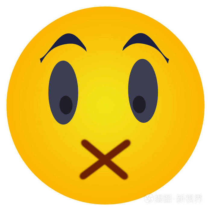 面部表情闭嘴沉默不说话社交网络和聊天插图