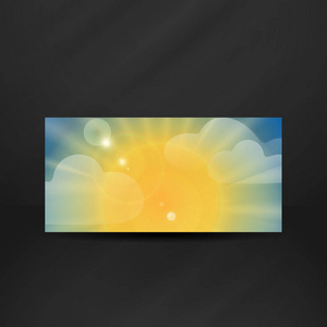 卡片 要素 天空 闪耀 集中 插图 横幅 太阳 阳光 春天