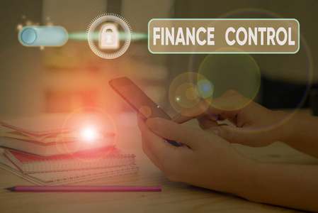 手写文字书写财务控制。概念指用于分析财务状况的程序。