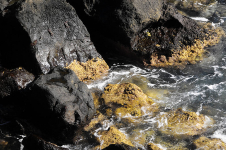 海洋 运动 纹理 绿松石 泼洒 波动 岩石 颜色 透明的