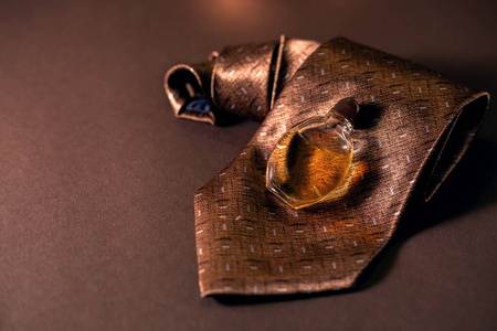 Stylish male perfume with tie 