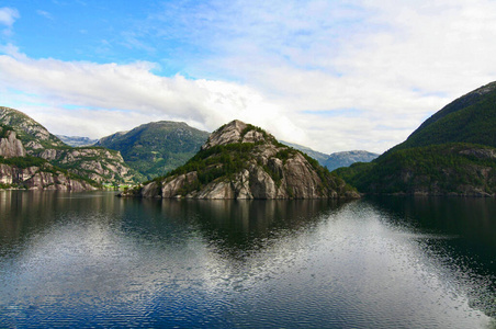 峡湾 小岛 海洋 空的 挪威 风景 自然 岩石 乡村 孤独的