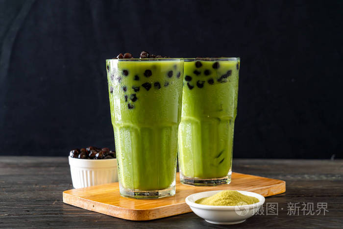 泡泡绿茶拿铁