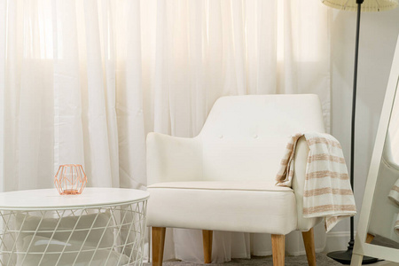 empty white sofa decoration in living room 