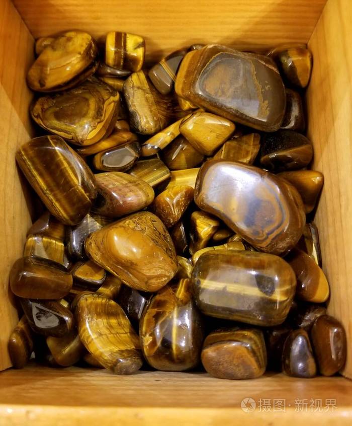 一堆漂亮的金褐色虎眼石照片 正版商用图片2967im 摄图新视界