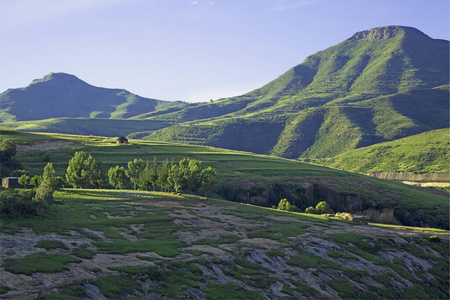 非洲 莱索托 风景 草地 草坪 自然 王国 乡村 岩石