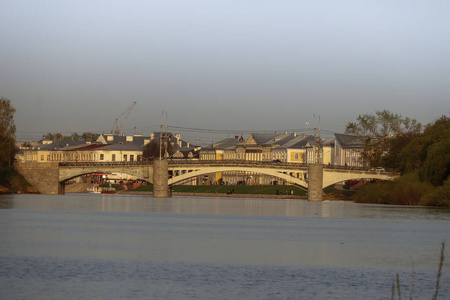 Vologda. Beautiful spring evening on the Vologda river Bank. 