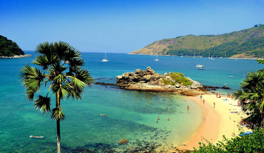 夏天 泻湖 亚洲 海景 天堂 假期 风景 假日 海湾 棕榈