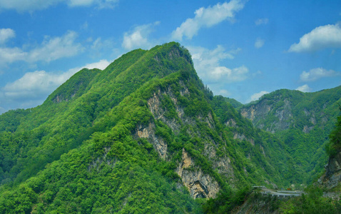 旅游业 小山 风景 天空 美丽的 森林 自然 春天 夏天