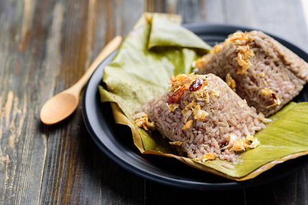 木材 蒸的 美食家 猪肉 自制 美味的 大蒜 勺子 大米