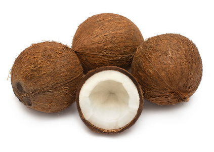 白色背景下的全部和半分离的椰子 热带f相似素材图片 摄图新视界