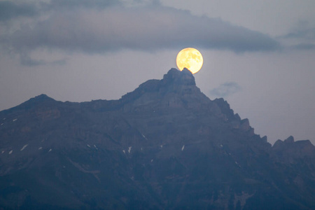 Moon over a mountain 