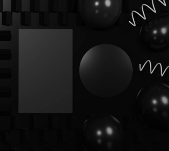 Minimalist Black theme background. Dark cube pattern texture. 