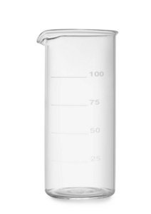 Empty beaker isolated on white. Laboratory glassware