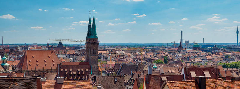 纽伦堡旧城全景，法国中部，巴伐利亚，德国，欧洲