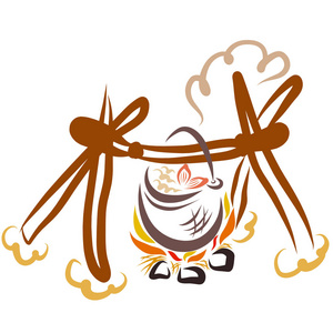 火锅里煮的鱼汤照片