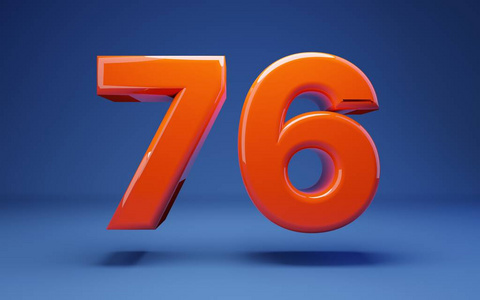 蜡烛数 7676年黄金周年纪念标志, 装饰背景数字76紫色超过红色背景