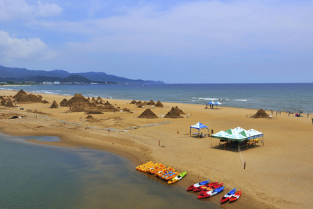 风景 富龙 海滩 台湾 自由 海岸线 环境 季节 旅行 夏天