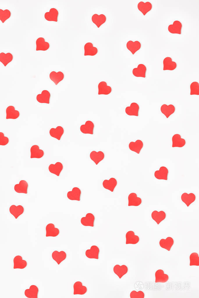 圣瓦伦丁白底红心图案