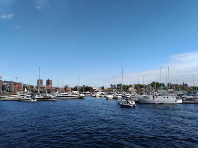 游艇 帆船 天空 风景 挪威 夏天 船舶 自然 旅行 港口
