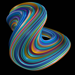 基于whi的三维渲染抽象插图变形物体的分离照片