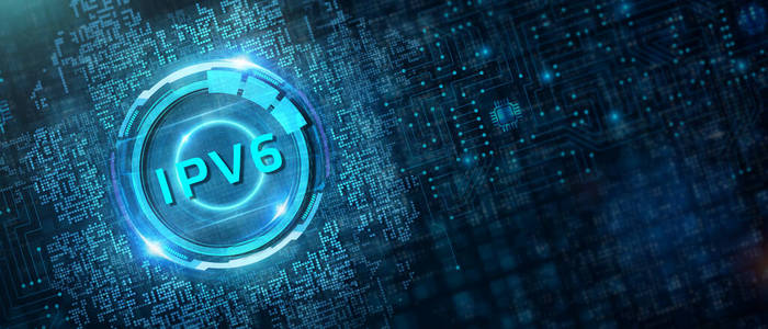 商业技术互联网和网络概念。IPV6缩写