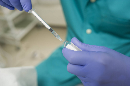 小瓶 塑料 注射器 疫苗 手套 剂量 液体 健康 医院 护士