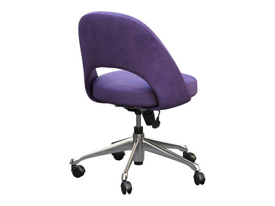 紫色铬基织物工作椅。三维渲染