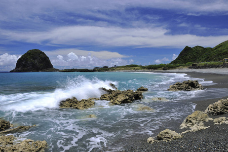 馒头岩兰屿岛实景拍摄