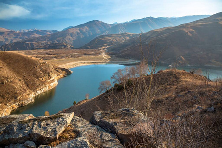 景象 水库 旅行 地区 岩石 旅游业 峡谷 风景 储备 休息