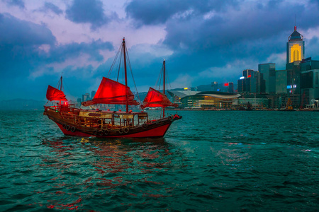 香港红帆船照片